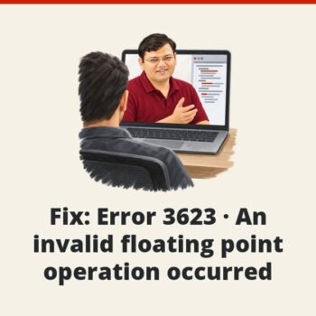 SQL SERVER - Fix : Error 3623 - An invalid floating point operation occurred