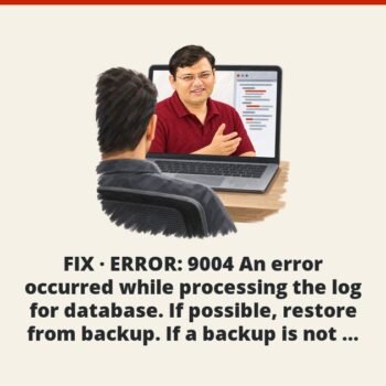 SQL SERVER - FIX - ERROR : 9004 An error occurred while processing the log for database. If possible, restore from backup. If a backup is not available, it might be necessary to rebuild the log.