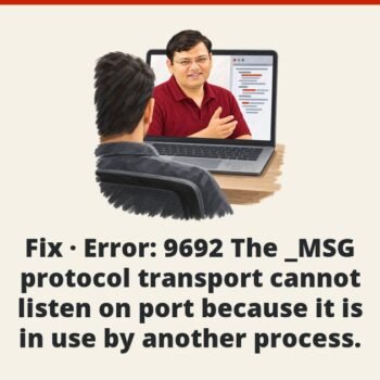 SQL Server - Fix - Error : 9692 The _MSG protocol transport cannot listen on port because it is in use by another process.