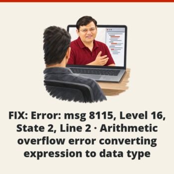 SQL SERVER - FIX : Error : msg 8115, Level 16, State 2, Line 2 - Arithmetic overflow error converting expression to data type