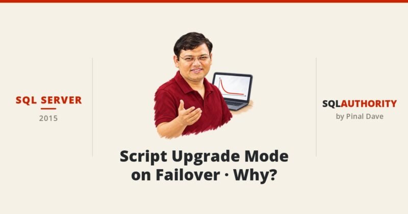 SQL SERVER - Script Upgrade Mode on Failover - Why?