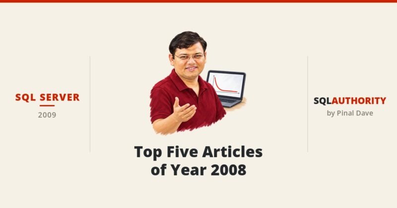SQL SERVER - Top Five Articles of Year 2008