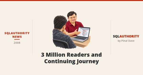 SQLAuthority News - 3 Million Readers and Continuing Journey