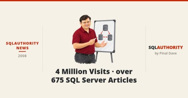 SQLAuthority News - 4 Million Visits - over 675 SQL Server Articles