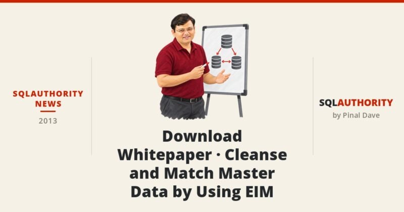 SQLAuthority News - Download Whitepaper - Cleanse and Match Master Data by Using EIM