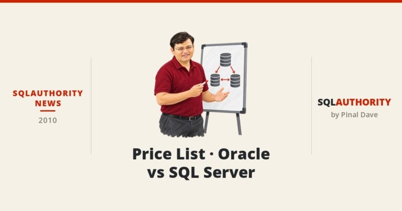 SQLAuthority News - Price List - Oracle vs SQL Server