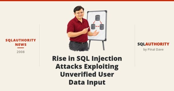 SQLAuthority News - Rise in SQL Injection Attacks Exploiting Unverified User Data Input