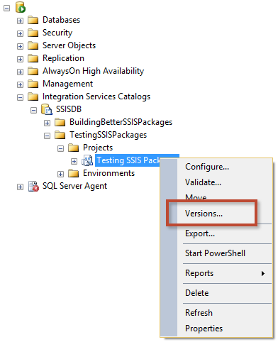 SSIS Package Versions.