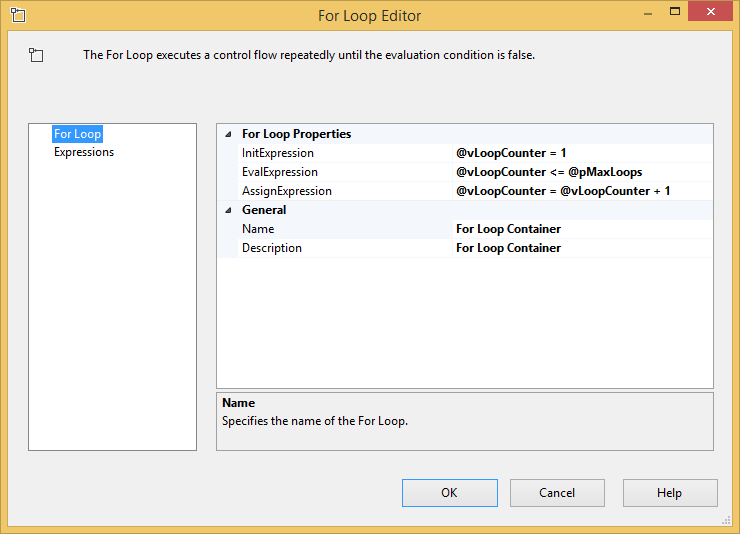 For Loop Editor.