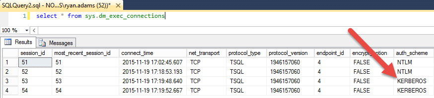 Error dialog with query results showing session IDs and connections.