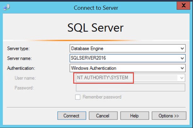 NT AUTHORITY\SYS.