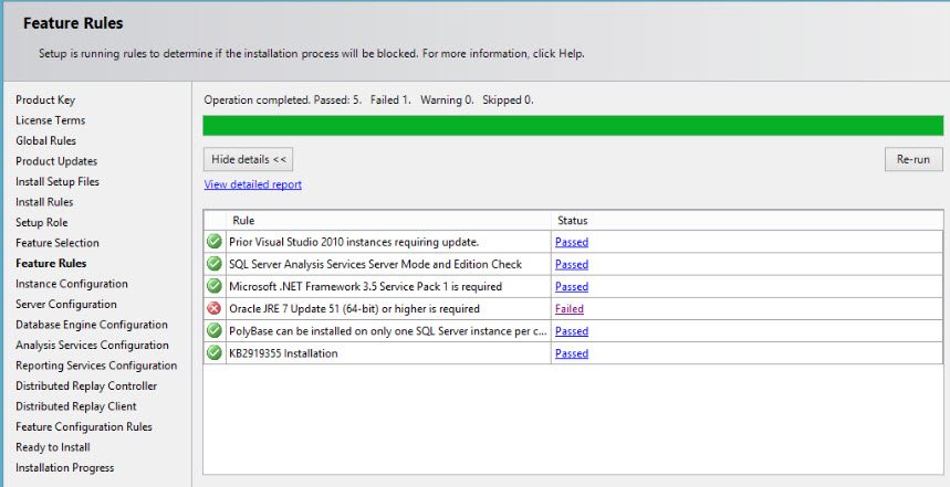 SQL Server Setup Task Failed: Oracle JRE 7 Update.