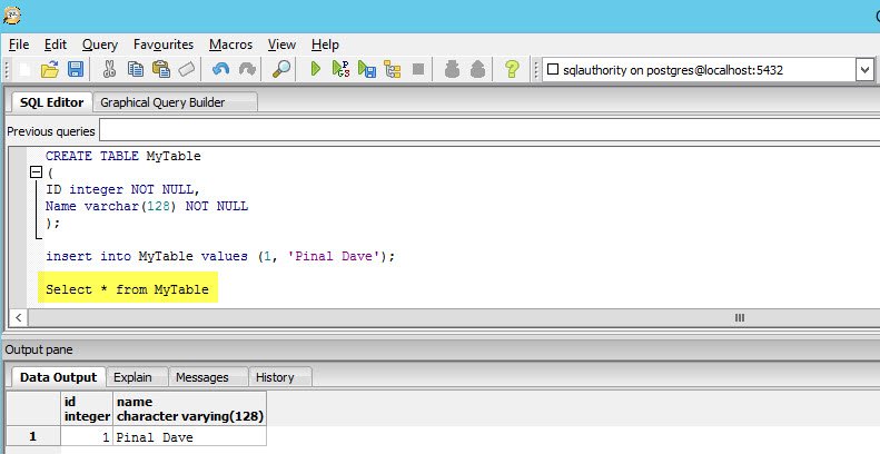 Graphic Query Builder window.