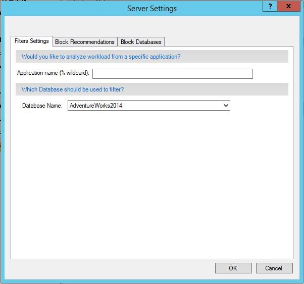 Server settings dialog.