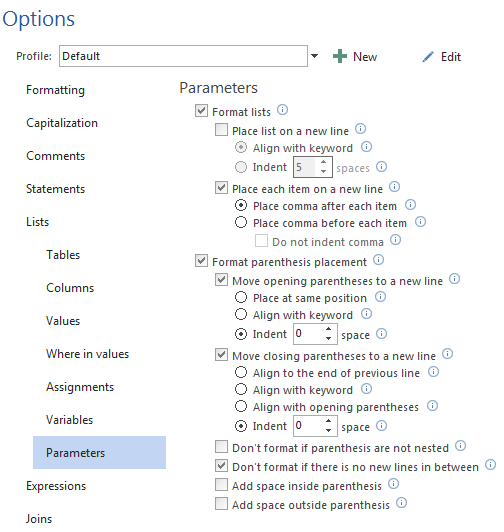 Variables window.