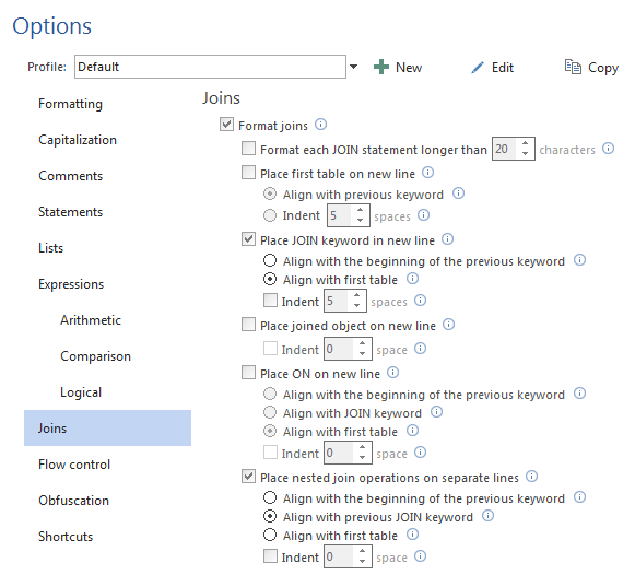 Format SQL files.