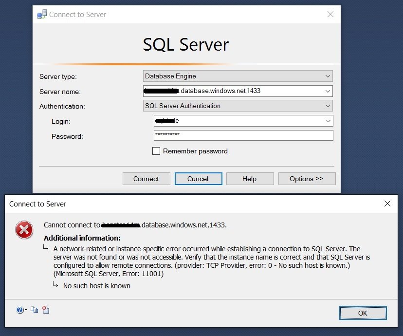 Cannot connect to server error.