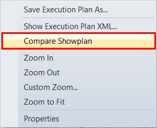 Compare Showplan.