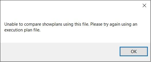 Execution plan error.