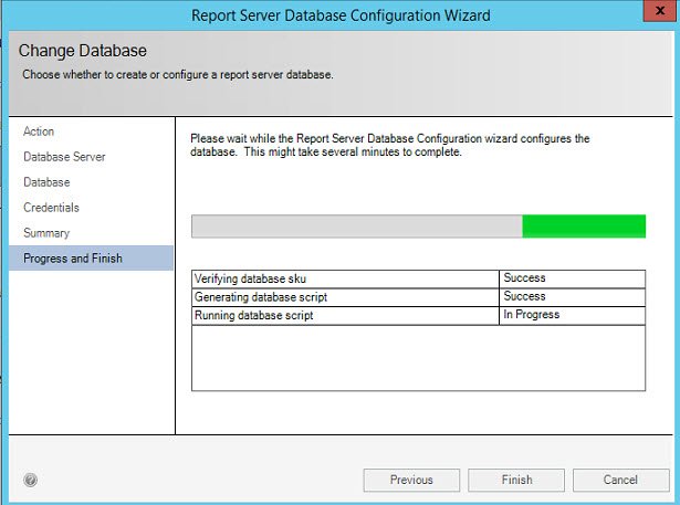 Report Server Database Configuration Wizard.