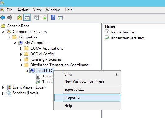 Click Properties on Transaction Viewer window.