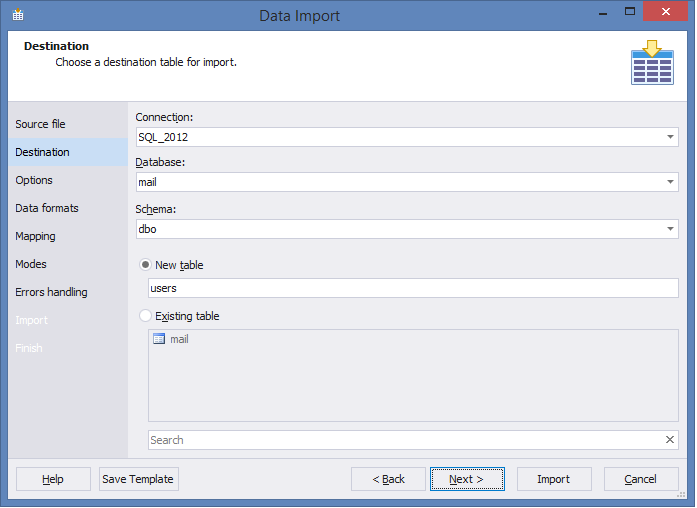 Data Import.