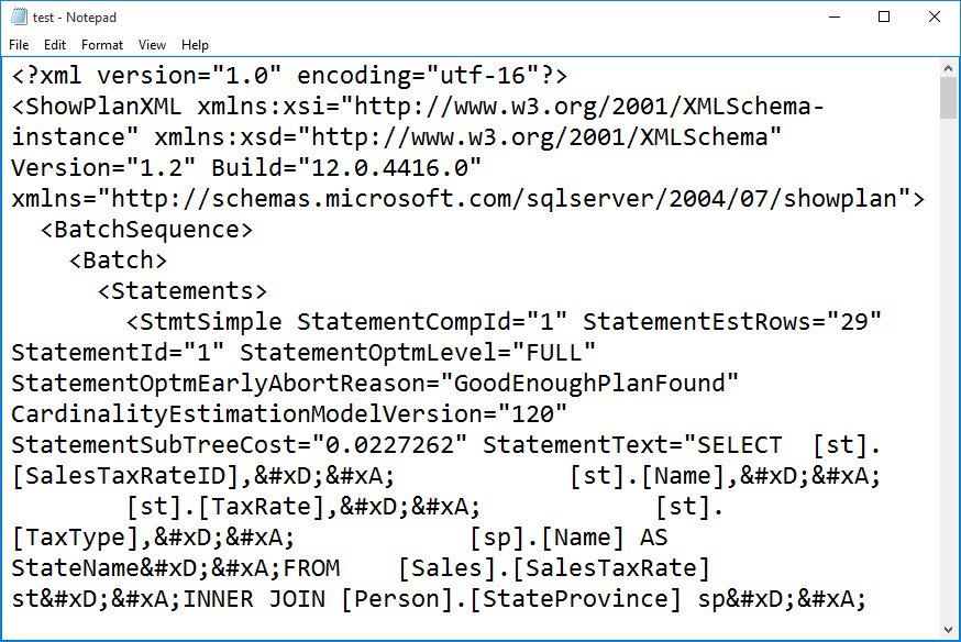 Execution Plan Query Window.