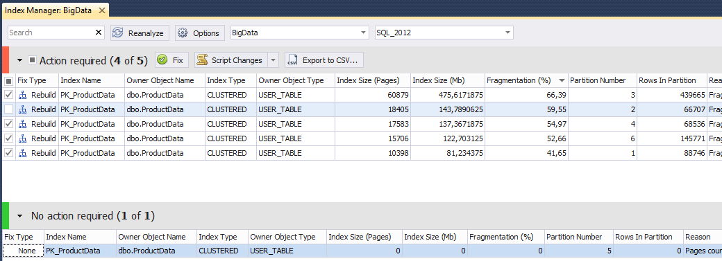 Index Manager window.