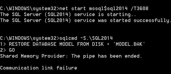 SQL Server restore process.