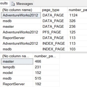 Table showing results of queries.