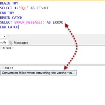 Sql server error message dialog box.