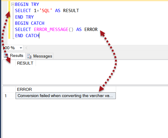 Sql server error message dialog box.
