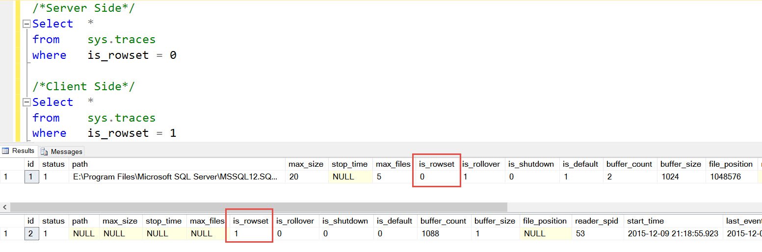 Server Side' tab in SQL Server Data Tools.