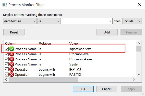 Process Monitor window.