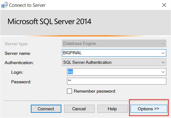 Connect to Server window.