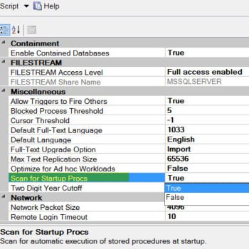 SQL Server Agent Scan Settings.