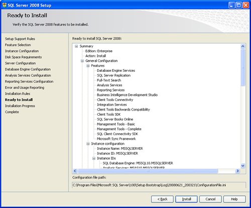 Database Engine Information.