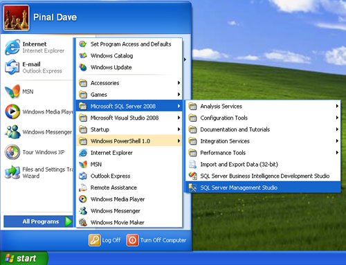 SQL Server 2008 Tools Windows Explorer.