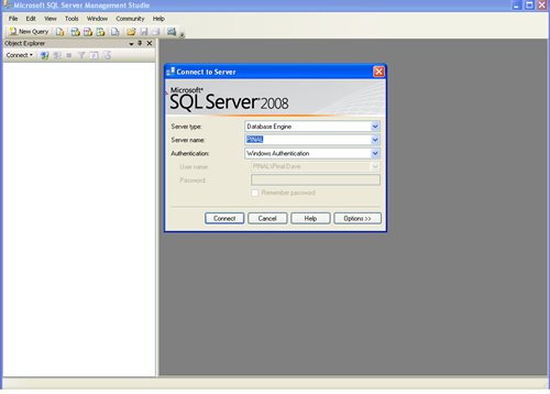 SQL Server Connect window.