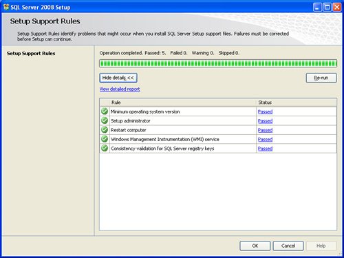 SQL Server Setup Support Rules.