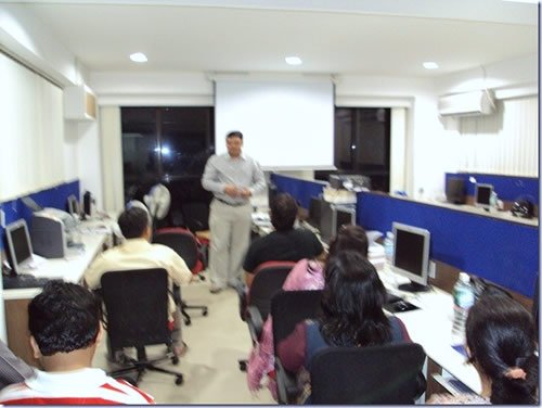 Training session in office.