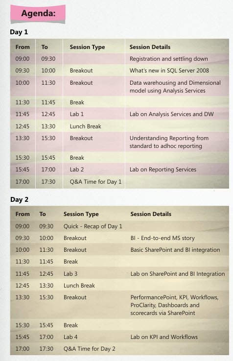 Agenda.