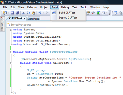 CLI tool window with CLR test.