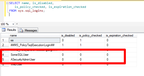 SQL Login info by Query