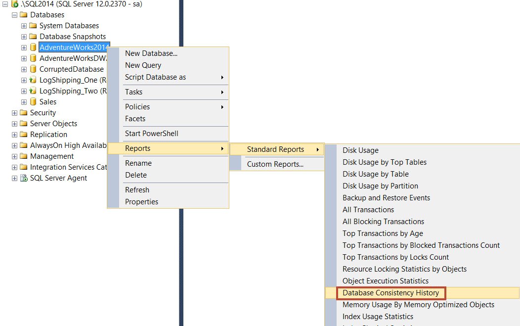 Database Consistency History.