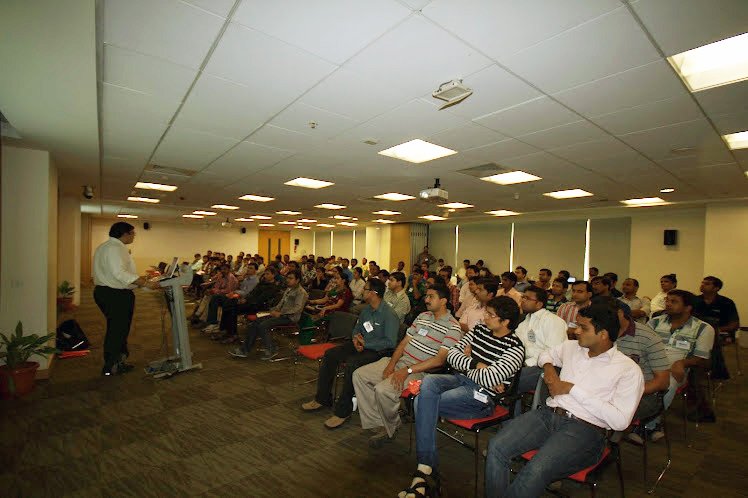 Person giving presentation at DevCon.