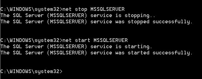 Stop SQL Server dialog box.