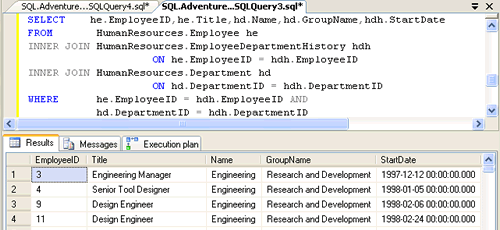 SQL Server query and execution plan.