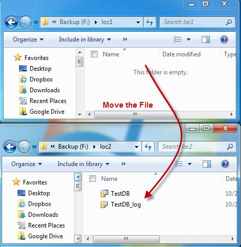 Move a file using File Explorer.