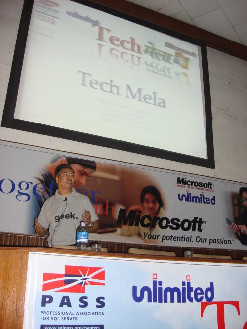 Allen presending at TechMela Kathmandu, Nepal